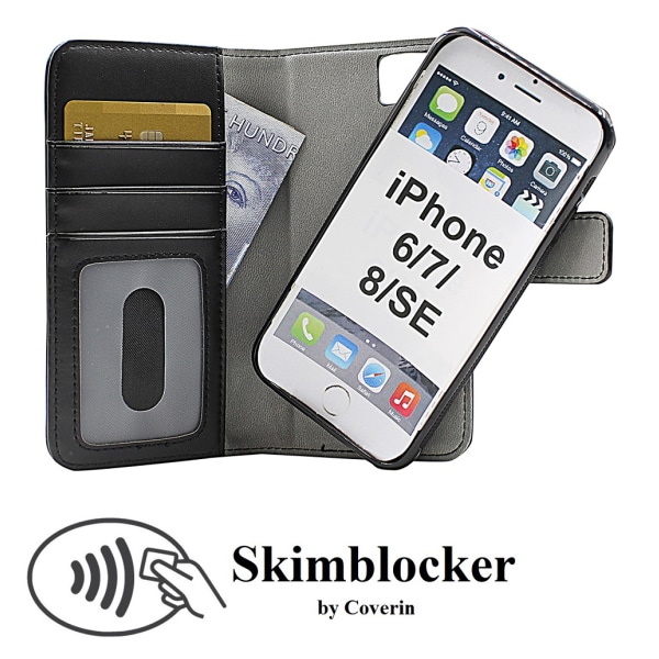 Skimblocker Magnet Wallet iPhone SE (2nd Generation) Svart G641