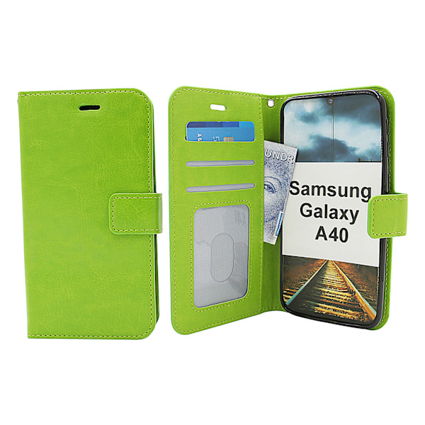 Crazy Horse Wallet Samsung Galaxy A40 (A405FN/DS) Grön