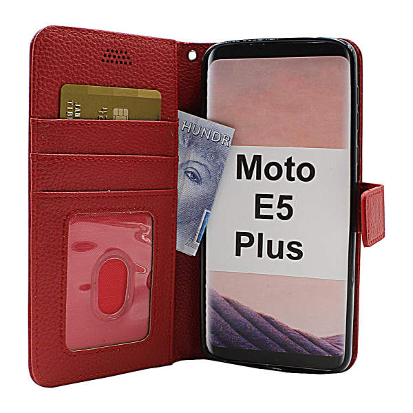 New Standcase Wallet Motorola Moto E5 Plus Svart