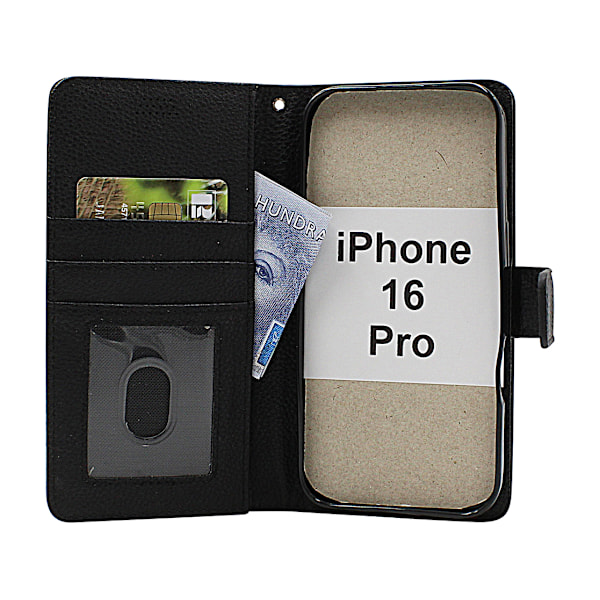 New Standcase iPhone 16 Pro Plånboksfodral Svart