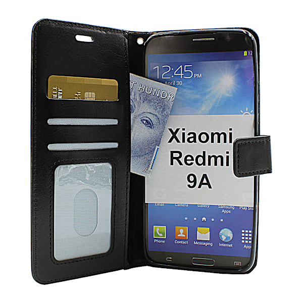 Crazy Horse Wallet Xiaomi Redmi 9A (Svart) Hotpink