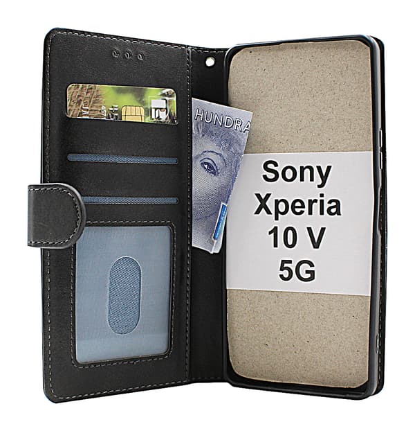Zipper Standcase Wallet Sony Xperia 10 V 5G Grå