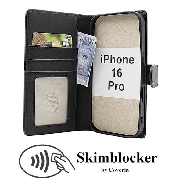 Skimblocker iPhone 16 Pro Magnet Plånboksfodral