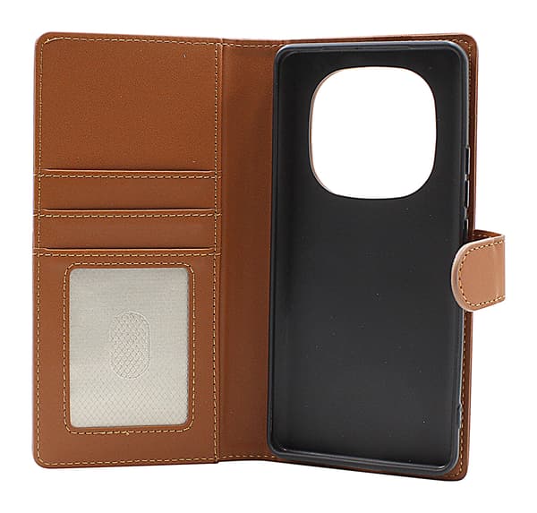 Skimblocker Xiaomi Redmi Note 14 Pro/14 Pro+ Plånboksfodral Brun