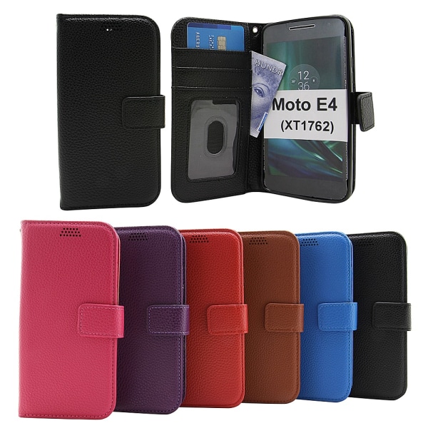 New Standcase Wallet Moto E4 / Moto E (4th gen) (XT1762) Svart