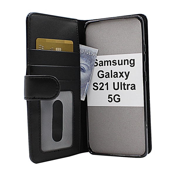 Skimblocker Plånboksfodral Samsung Galaxy S21 Ultra 5G Svart