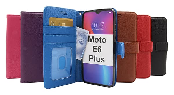 New Standcase Wallet Motorola Moto E6 Plus Blå