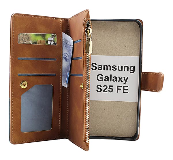 XL Samsung Galaxy S25 FE Lyx Plånboksfodral Mörkblå