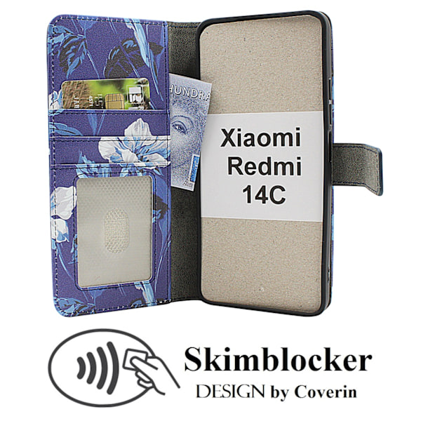 Skimblocker Xiaomi Redmi 14C Plånboksfodral Design