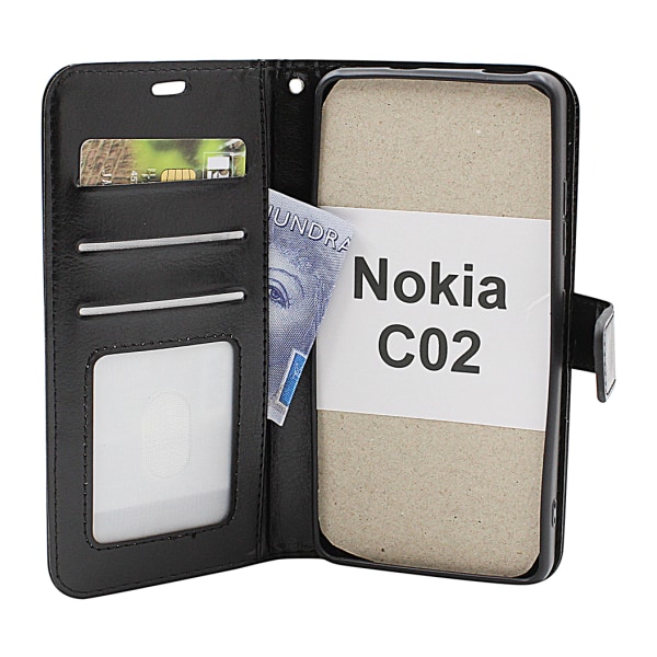 Crazy Horse Wallet Nokia C02 Hotpink