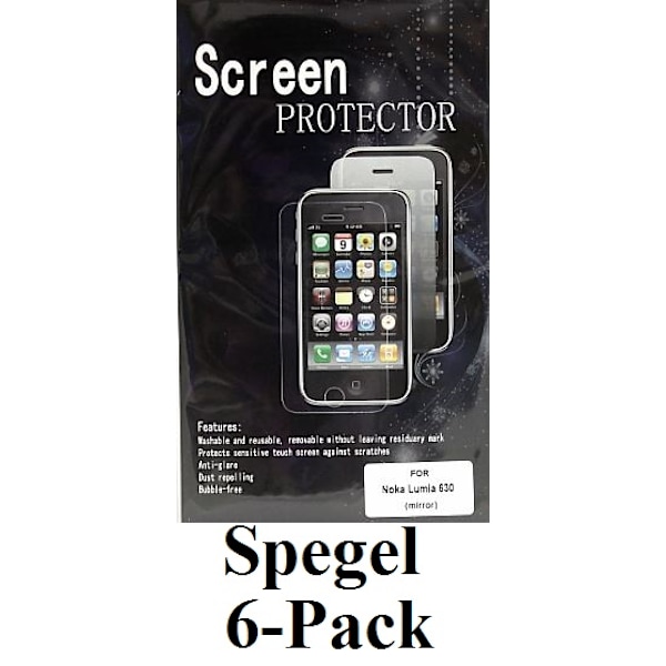 6-Pack Spegelskärmskydd Nokia Lumia 630/635