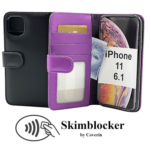 Skimblocker Plånboksfodral iPhone 11 (6.1) Svart