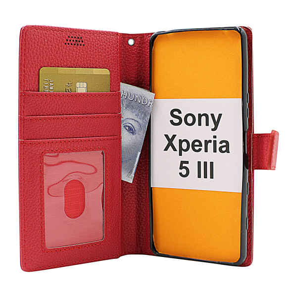 New Standcase Wallet Sony Xperia 5 III (XQ-BQ52) Röd