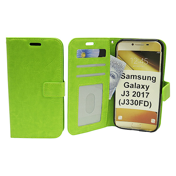 Crazy Horse Wallet Samsung Galaxy J3 2017 (J330FD) Grön