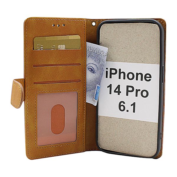 Zipper Standcase Wallet iPhone 14 Pro (6.1) Svart