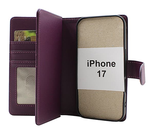 Skimblocker iPhone 17 XL Plånboksfodral Mörklila