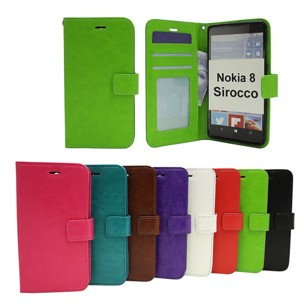 Crazy Horse Wallet Nokia 8 Sirocco Svart