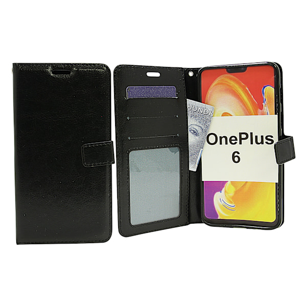 Crazy Horse Wallet OnePlus 6 Svart