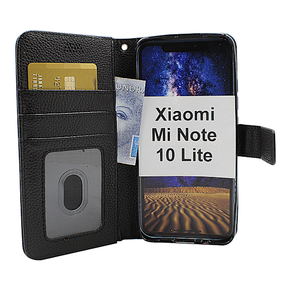 New Standcase Wallet Xiaomi Mi Note 10 Lite Svart