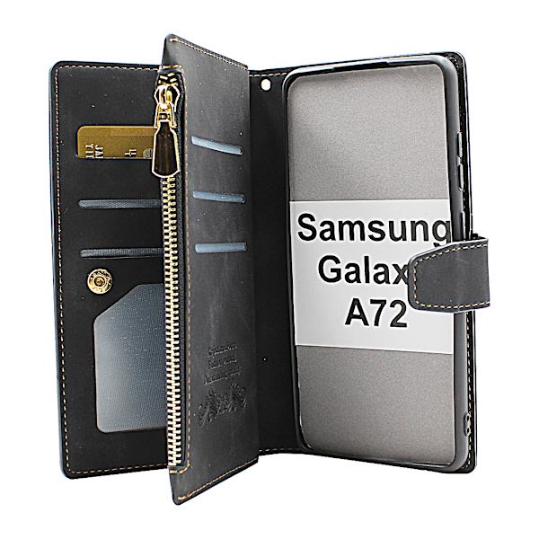 XL Standcase Lyxfodral Samsung Galaxy A72 (SM-A725F/DS) Blå