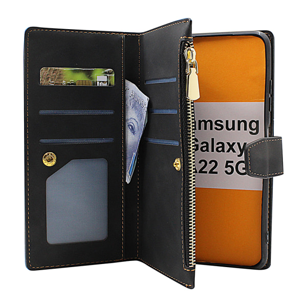 XL Standcase Lyxfodral Samsung Galaxy A22 5G (SM-A226B) Svart