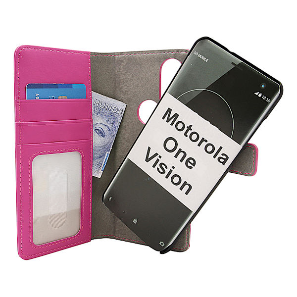 Skimblocker Magnet Wallet Motorola One Vision Hotpink