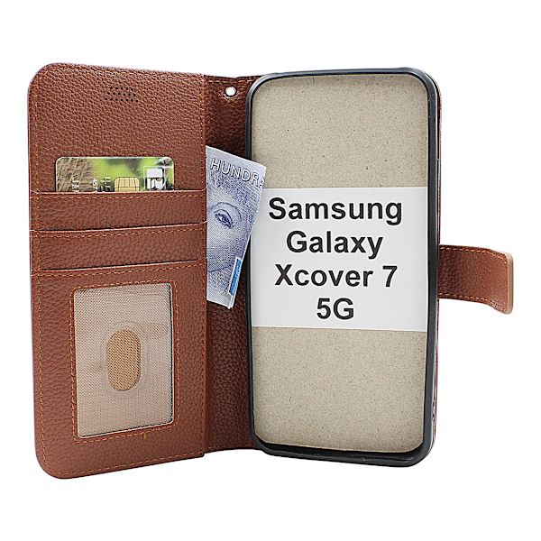 New Standcase Wallet Samsung Galaxy Xcover7 5G (SM-G556B) Brun