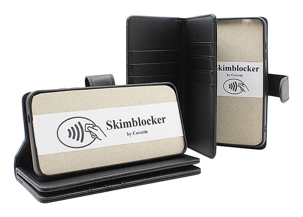 Skimblocker Samsung Galaxy S25 FE XL Magnet Plånboksfodral Mörkblå