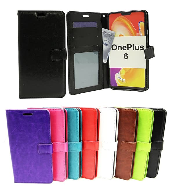 Crazy Horse Wallet OnePlus 6 Grön