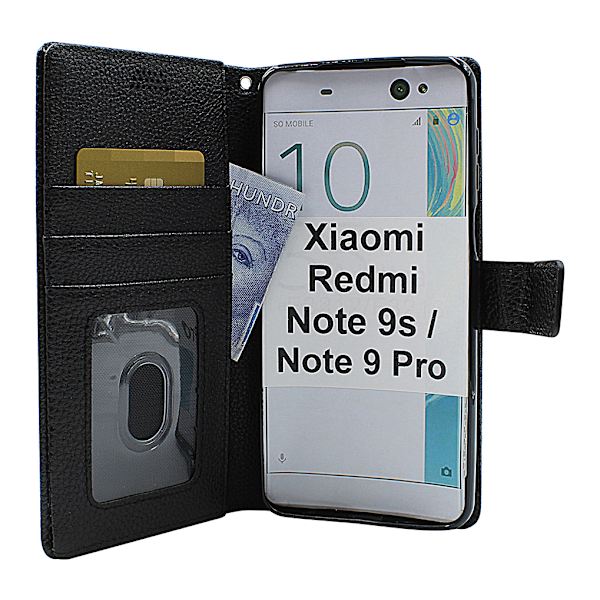 New Standcase Wallet Xiaomi Redmi Note 9s / Note 9 Pro (Svart) Svart