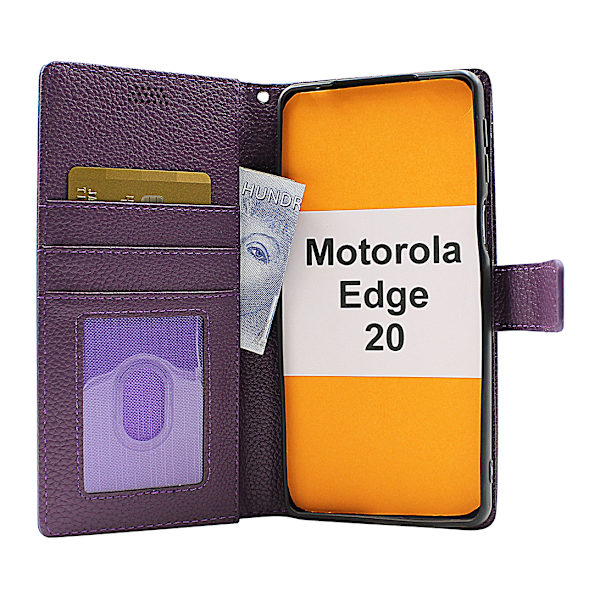 New Standcase Wallet Motorola Edge 20 Ljusblå