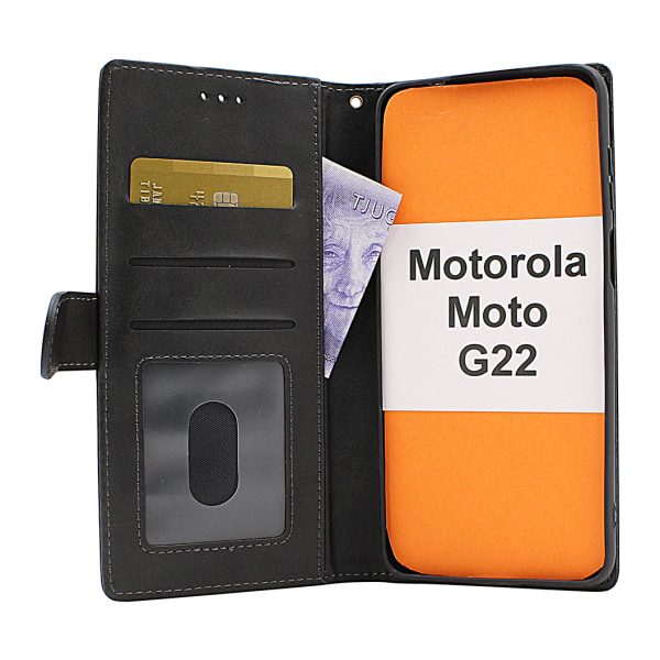 Zipper Standcase Wallet Motorola Moto G22 Grå