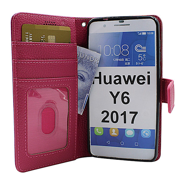 New Standcase Wallet Huawei Y6 2017 (MYA-L41) Röd