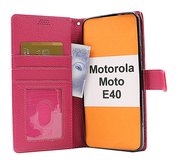 New Standcase Wallet Motorola Moto E40 Hotpink