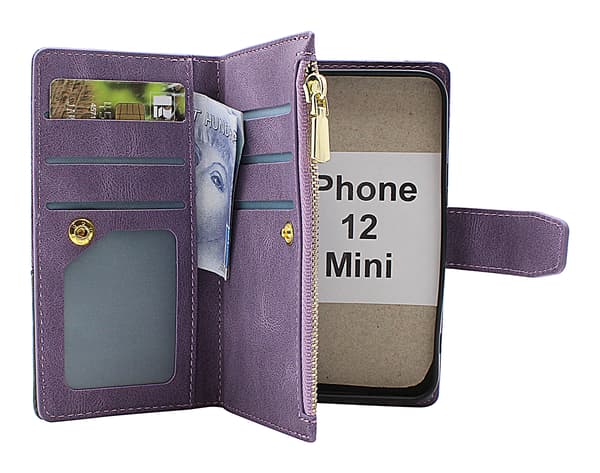 XL iPhone 12 Mini (5.4) Lyx Plånboksfodral Svart