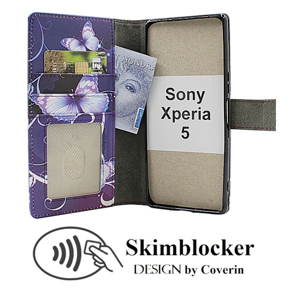 Skimblocker Sony Xperia 5 Plånboksfodral Design