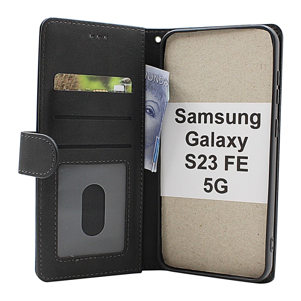 Zipper Standcase Wallet Samsung Galaxy S23 FE 5G Svart