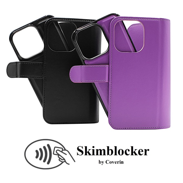 Skimblocker XL Magnet Fodral iPhone 13 Pro (6.1) Lila