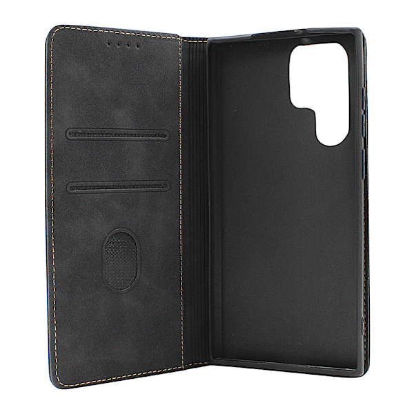 Fancy Standcase Wallet Samsung Galaxy S22 Ultra 5G Brun