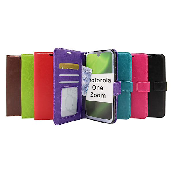 Crazy Horse Wallet Motorola One Zoom Svart