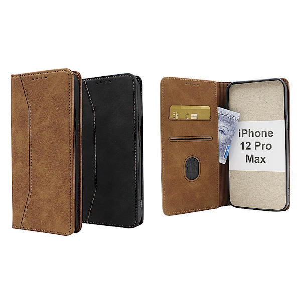 Fancy Standcase Wallet iPhone 12 Pro Max Svart