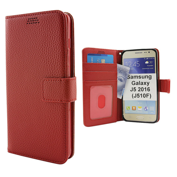 New Standcase Wallet Samsung Galaxy J5 2016 Röd