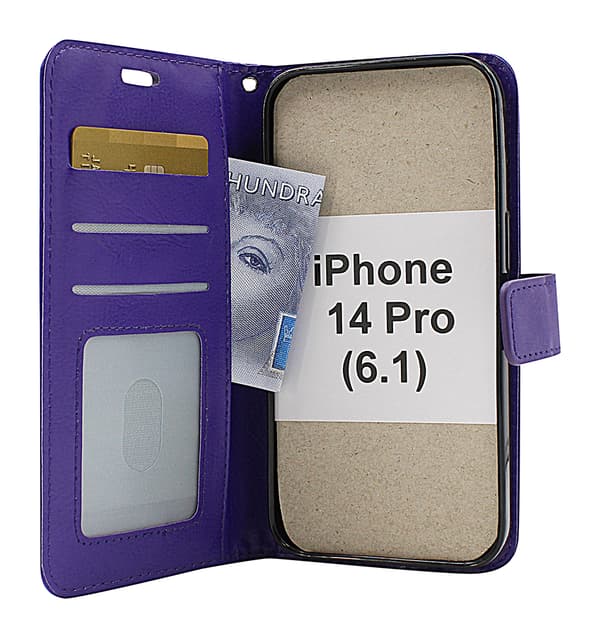 Crazy Horse Wallet iPhone 14 Pro (6.1) Grön