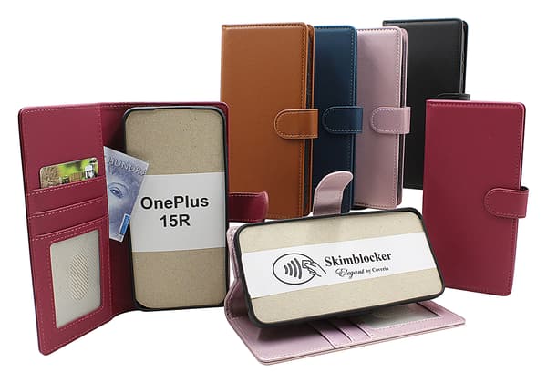 Skimblocker OnePlus 15R Plånboksfodral Svart
