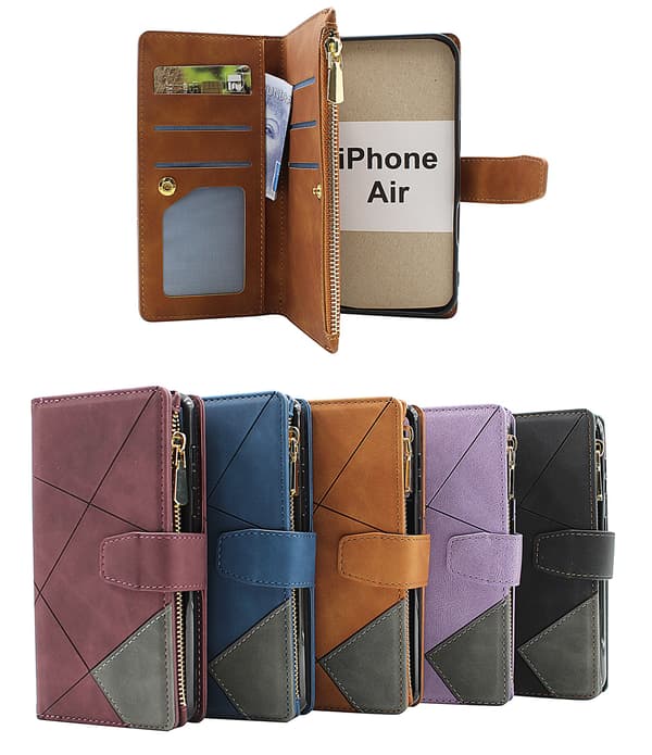 XL iPhone Air Lyx Plånboksfodral Brun