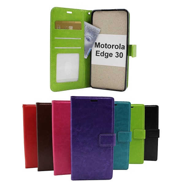 Crazy Horse Wallet Motorola Edge 30 Brun