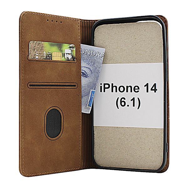 Fancy Standcase Wallet iPhone 14 (6.1) Svart