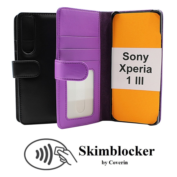 Skimblocker Plånboksfodral Sony Xperia 1 III (XQ-BC52) Lila