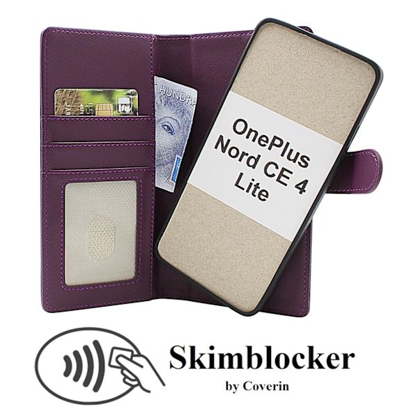 Skimblocker OnePlus Nord CE 4 Lite Magnet Plånboksfodral Svart