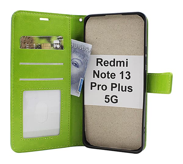Crazy Horse Wallet Xiaomi Redmi Note 13 Pro+ 5G Röd